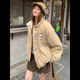 鏡莎棉服女2025新款冬季羽棉襖絨服女加厚羊羔毛立領小個子超好看外套 卡其色 均碼 可以備注碼數(shù)