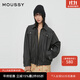 moussy 新品港風(fēng)廓形皮衣飛行員夾克外套女028HAZ30-0201 020黑色 均碼 00020/F
