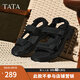 TATA/他她2025夏商場(chǎng)同款時(shí)尚百搭舒適厚底涼鞋男新款27B17BL5 黑色 41