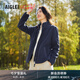 AIGLE艾高抓絨衣POLARTEC保暖防風全拉鏈立領外套女 帝國深藍 BE083 36 (160/84A)