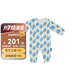 Milkbarn寶寶連體服夏季空調(diào)房睡衣6-24月嬰兒長袖哈衣爬服 冰藍雪絨花 80cm (12-18m)