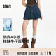森馬（Semir）牛仔半身裙女涼感百褶裙2025夏辣妹A字高腰顯瘦短裙109325120007