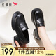 紅蜻蜓一腳蹬樂福鞋春秋厚底增高女單鞋學(xué)院風(fēng)JK女鞋WLB24643黑色38