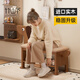竹山下?lián)Q鞋凳入戶(hù)門(mén)口高級感家用玄關(guān)處創(chuàng  )意可愛(ài)實(shí)木小狗穿鞋凳鞋柜一體 羊羔絨坐墊丨胡桃色80cm