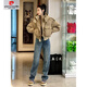 皮爾卡丹（pierre cardin）派克工裝高腰機車(chē)羽絨棉服女短款2025年新款韓版小個(gè)子冬外套夾克 卡其色/外套 XL