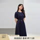 纖莉秀【清冷風垂感萊賽爾亞麻連衣裙】大碼女裝胖mm2025夏裝新款0672 藏藍色 2XL