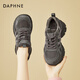 達芙妮運動(dòng)鞋女加絨厚底潮流輕便老爹鞋旅游鞋低幫增高休閑鞋 紫色 36