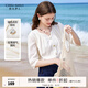 秋水伊人法式優(yōu)雅V領(lǐng)襯衫夏季新款女裝氣質(zhì)通勤百搭中袖上衣 米色 M