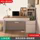 松柏客實(shí)木伸縮書(shū)桌書(shū)架一體桌子電腦桌臥室家用學(xué)生學(xué)習桌書(shū)房寫(xiě)字桌 茉莉白配胡桃色1.0米 右柜【包送裝】