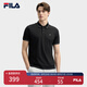 FILA 領(lǐng)航POLO|斐樂(lè)官方男裝針織POLO2025夏季新款時(shí)尚休閑涼感短袖 正黑色-BK 2XL 185/104A/XXL