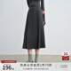 自巧小個(gè)子知識分子學(xué)院風(fēng)百褶半身裙女2025秋季新款灰色高腰長(cháng)裙 水貂灰 M （尺碼：4）