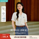 茵曼（INMAN）【涼感亞麻】法式高級感皺感襯衫2025夏季新款女裝藍色短袖上衣 杏花灰 M
