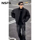 NSFG 美式飛行夾克外套秋季男bomber冬季棉服正肩工裝短款加厚棒球服 【兩件套】黑色棉服款+白色德絨打底衫 XL （145-165斤）