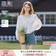 香影白色薄款外套女短款2025夏裝新款天絲開衫外搭連帽空調(diào)衫上衣 白色 S 155/80A/85-95斤