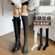 JIOESC蕾絲花邊過(guò)膝長(cháng)筒襪女秋冬jk甜美學(xué)院風(fēng)大腿襪壓力瘦腿長(cháng)靴堆堆襪 【1雙裝】灰色 均碼 【美腿顯瘦 一襪兩穿】