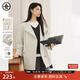 對白【AN大碼系列】英倫風(fēng)立領(lǐng)卡其色風(fēng)衣外套秋季胖mm寬松中長(cháng)款大衣 淺卡其 M 建議體重110-125