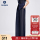 Navigare意大利小帆船女士休閑褲春秋季休閑簡(jiǎn)約風(fēng)長(cháng)褲寬松顯瘦褲子 海軍藍 L