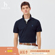 哈吉斯（HAZZYS）男裝 25夏季新款【張晚意明星同款】不“卷”領polo衫ASTZE0CBE10 藏青色NV L （175/96A 48）