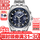 西鐵城（CITIZEN）光動能多局電波自動對時藍寶石鏡面萬年歷防水夜光計時情人節(jié)禮物 AT9031-52L