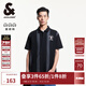 杰克·瓊斯（JACK&JONES）25年男裝短袖POLO衫男士條紋潮流寬松翻領(lǐng)重磅純棉夏季足球風(fēng)T恤 E40黑色 常規 M