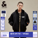 杰克·瓊斯（JACK&JONES）【七夕情人節(jié)禮物】秋冬棉衣飛行夾克男保暖寬松連帽短款棉服外套 黑色E40 3XL 195