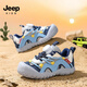 JEEP兒童運動(dòng)鞋男女童秋季網(wǎng)面透氣戶(hù)外休閑鞋跑步鞋 牛仔藍28