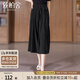 絲柏舍寬松闊腿褲2025夏裝裝簡(jiǎn)約松緊腰抽繩七分休閑褲