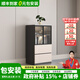 愛(ài)沐歌【包安裝】實(shí)木電視柜落地茶幾組合客廳2025新款儲物柜電視機柜 0.6m【玻璃矮柜】