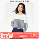 佐丹奴T恤女純棉條紋海軍風(fēng)?；晟篱_叉下擺圓領(lǐng)長(zhǎng)袖t恤女13322802