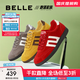 百麗（Belle）學(xué)院風(fēng)撞色跑道賽車(chē)鞋德訓鞋女25秋新商場(chǎng)款薄底板鞋E2K1DCM5預售 紅色 38 (240mm)