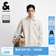 杰克·瓊斯（JACK&JONES）25年秋季新款男裝寬松肌理感翻領(lǐng)上衣運(yùn)動(dòng)休閑衛(wèi)衣男長袖打底衫 A00 月光灰 M 175