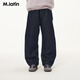 馬·拉?。∕.Latin）童裝兒童褲子25冬裝新款女大童牛仔長(cháng)褲 牛仔藍 165