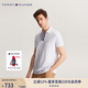 TOMMY HILFIGER【撞色門襟】夏季男裝商務休閑通勤白色翻領短袖T恤POLO衫03000 云沐白YBR XS （推薦：100-120斤）