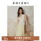 致知ZHIZHI 宮櫻春 壓褶A字半身裙女25春季新款優(yōu)雅經(jīng)典利落傘裙 明清黃 M