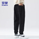 羅蒙（ROMON）褲子男士衛褲秋冬季寬松束腳休閑褲潮流百搭運動(dòng)男褲長(cháng)褲