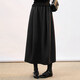 白鹿語(yǔ)時(shí)尚橡筋腰花苞裙25秋冬新款厚款保暖長(cháng)款半身裙 深灰色 M