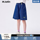 馬·拉丁（M.Latin）/童裝兒童褲子夏新款女大童不對(duì)稱印花牛仔中褲 牛仔藍(lán) 130cm