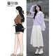 蔓爾依秋季大碼女裝韓劇穿搭衣服一整套裝氣質(zhì)減齡針織毛衣顯瘦連衣裙子 上衣+半身裙 M 建議80-100斤