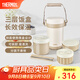 膳魔師（THERMOS）飯盒真空不銹鋼便當(dāng)盒保溫飯盒多層便攜式大容量保溫桶TCBC/TCBG TCBG燕麥色附杯包餐具三層