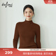 伊芙麗（eifini）蔣欣代言【100%綿羊毛可機洗揚子紗】半高領(lǐng)厚針織衫25秋款 焦糖色 半高領(lǐng) M 105-115斤