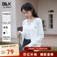 班尼路S&K系列毛衣女裝針織衫開衫外套上衣服秋冬新款小香風高級感長袖 白#純色 【軟糯親膚】 L