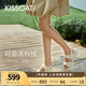 KISSCAT接吻貓【錢幣】厚底沙灘涼拖25夏新增高魔術貼運動涼鞋女 白色 -羊皮 37