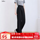 betu女裝2025夏季新款休閑闊腿褲垂順高腰百搭西裝褲褲子2507T43 黑色 M