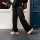 彪馬（PUMA）寬松直筒闊腿運動(dòng)褲男女情侶冬季休閑純棉針織長(cháng)褲692897 黑色-01 L (180/78A)