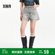森馬（Semir）牛仔褲女寬松美式熱褲酷颯風(fēng)夏街頭毛邊短褲復古辣妹103324122010