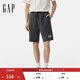 GAP男裝2025夏季新款印花logo輕薄抽繩運動(dòng)短褲寬松休閑褲727013 灰色 M (170/80A) 亞洲尺碼