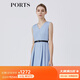 PORTS寶姿春夏新品女裝V-領無袖中長連衣裙LM8D079MFT022 霧藍色 M (6)