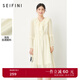 詩(shī)凡黎（'SEIFINI）詩(shī)凡黎米色好看荷葉邊領(lǐng)連衣裙新款氣質(zhì)長(cháng)裙 米色 L 165/88A