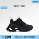 GG-CC【白鹿同款】秋季新款潮流厚底老爹鞋銀色增高休閑鞋女G24X9833 黑色 36