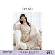 JESSIE【流光花語(yǔ)】2025年春夏新款雅致真絲連衣裙田園風(fēng)長(cháng)袖碎花 花色 M
